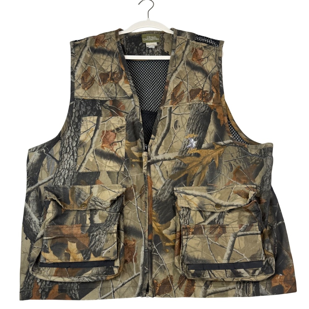Quail Unlimited Realtree Hardwoods Grey Hunting Vest Dove Field Shooting XL